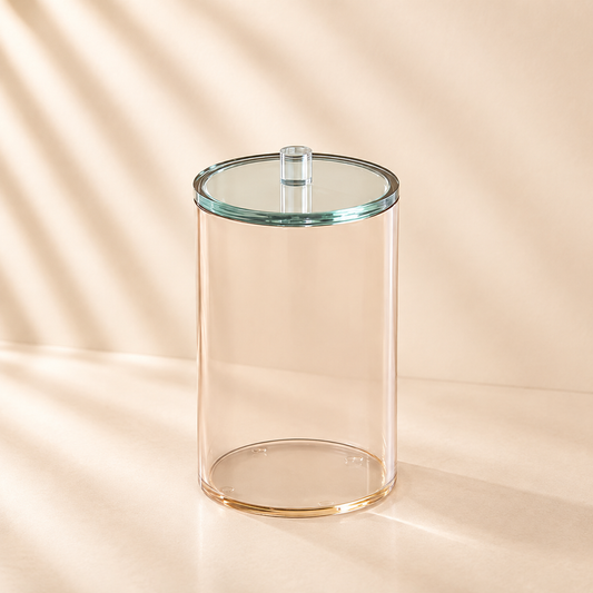 Amber Lucite Cookie Jars with Teal Lid