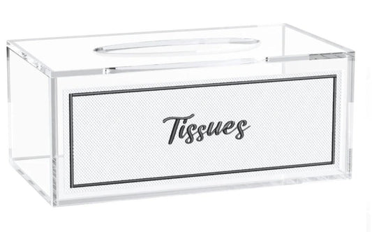 Leatherite Tissue Box Acrylic - Black