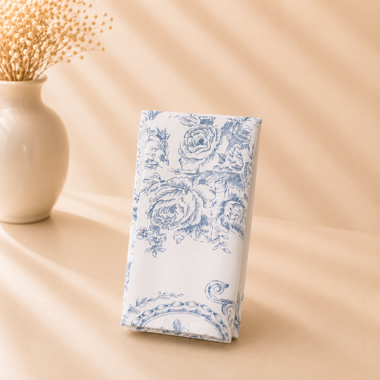 Toile Floral Indigo Napkin Set of 4