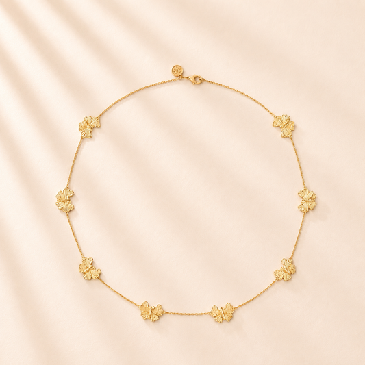 Butterfly Station Gold Necklace