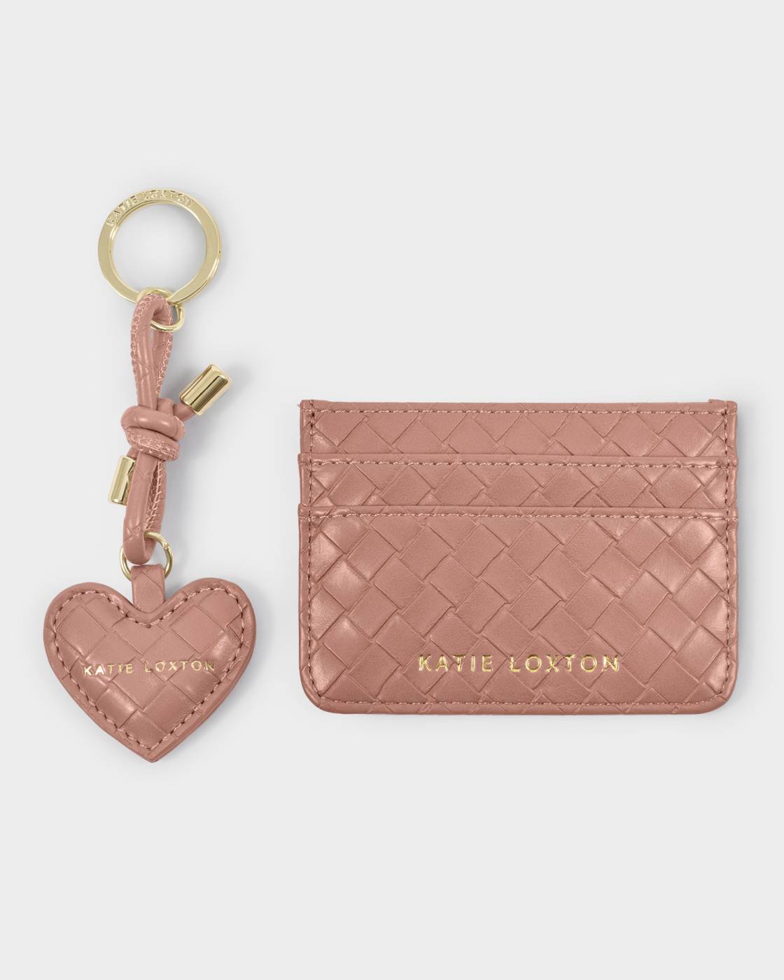 Katie Loxton Gift Boxed Keyring & Cardholder Set Nude Pink