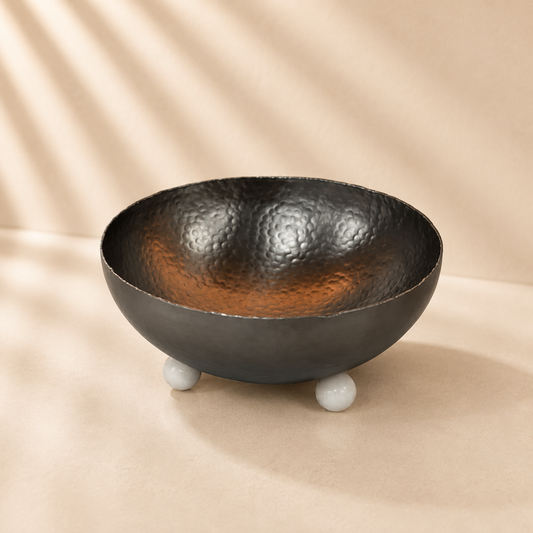 Temari Hammered BLK/WHT 11” Bowl