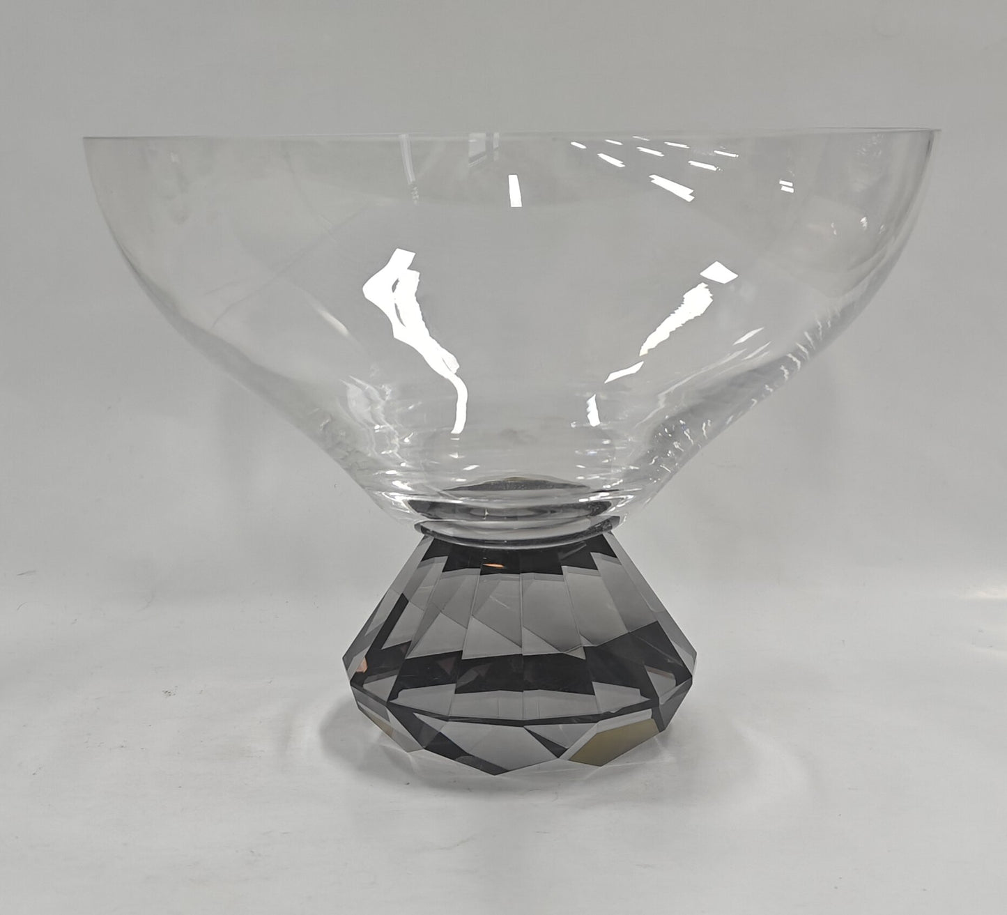 Glass Bowl with Diamond Base 9”