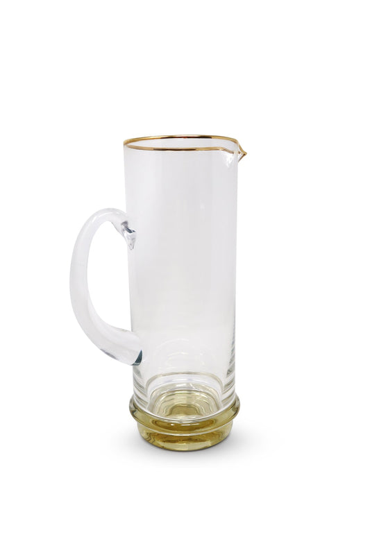 Glass Gold Base & Rim Pitcher