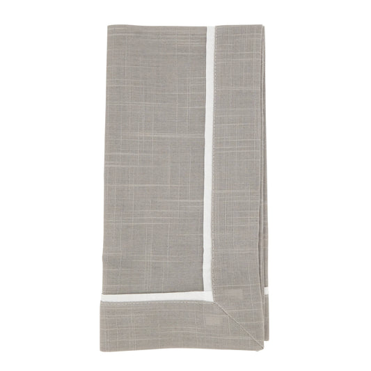 Classic Pleated Design Napkin: Grey 20" Set of 4