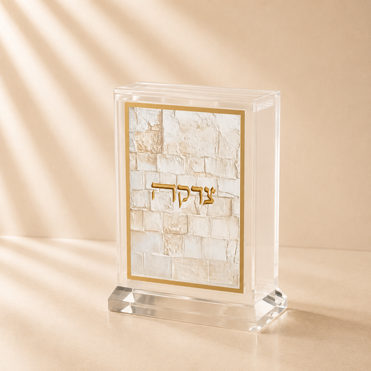 Leatherite Artwork Tzedakah Box - Serene Kosel