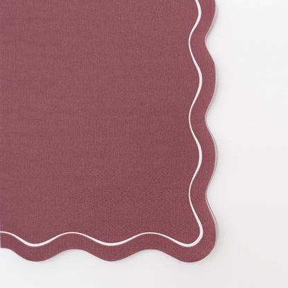 Burgundy Scallop Guest Towels 16pk