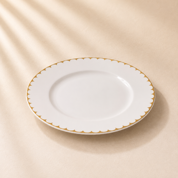Daisy White with Gold Rim Charger