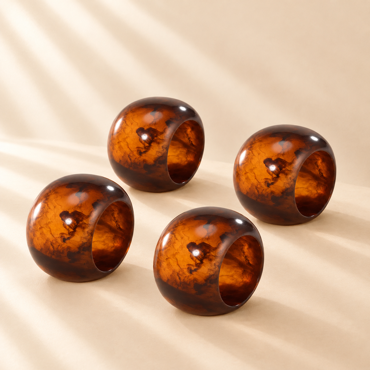 Tortoise Sphere Napkin Ring Set of 4