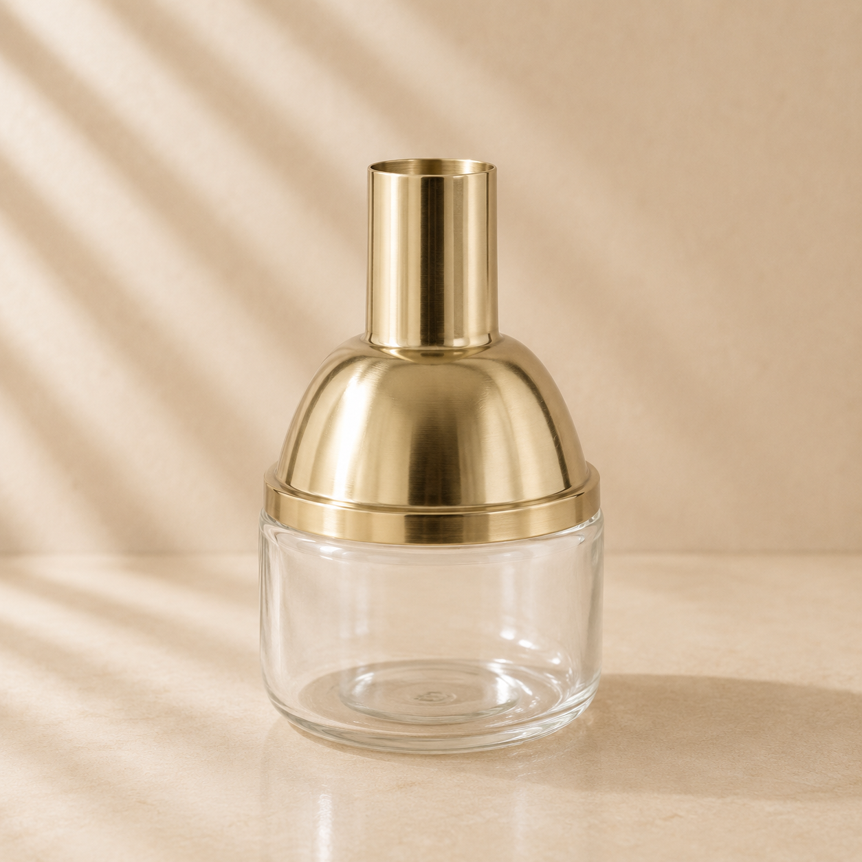 Gold/Clear Glass Neck Vase 9.75"