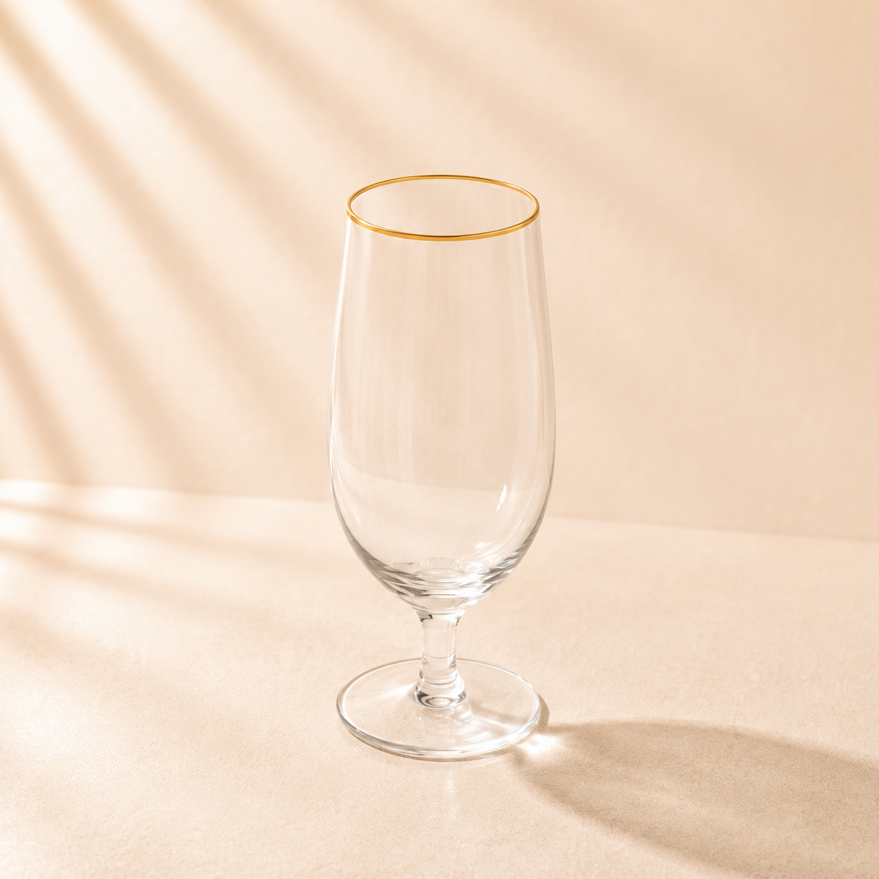 Napa Water Goblet Glass Gold Rim Set of 6 15.5 oz
