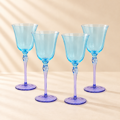 Blue Tulip Glasses 4 Pcs 12 Oz