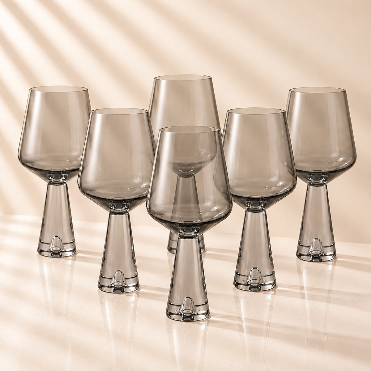 Ombré Smoke Wine Glasses Set of 6