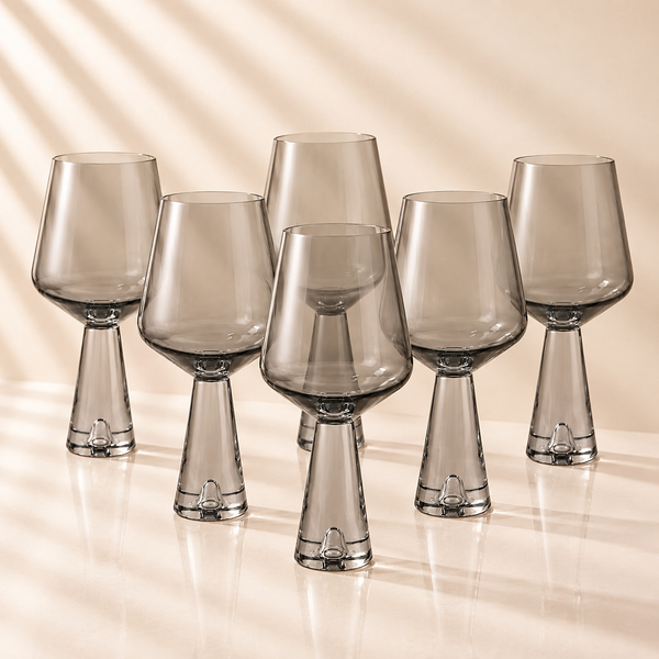 Ombré Smoke Wine Glasses Set of 6