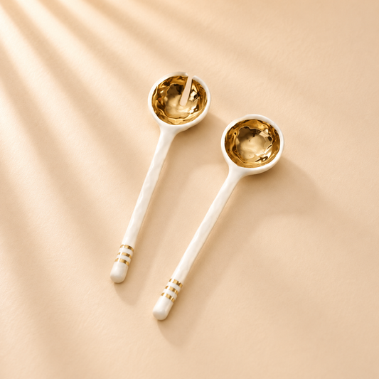 Porcelain Salad Server Set