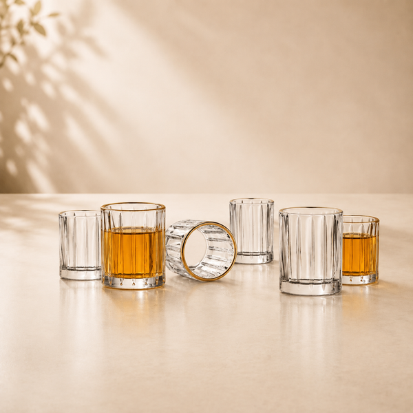 Parallels Rim Shot Glass Set of 6