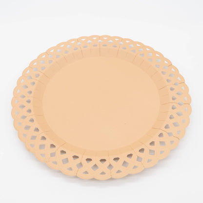 Light Brown Basketweave Dinner Plates 8pk
