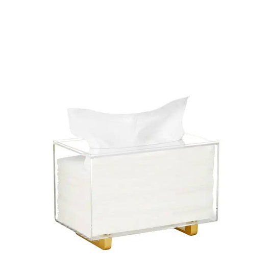 Acrylic Tissue Holder with Gold Stand