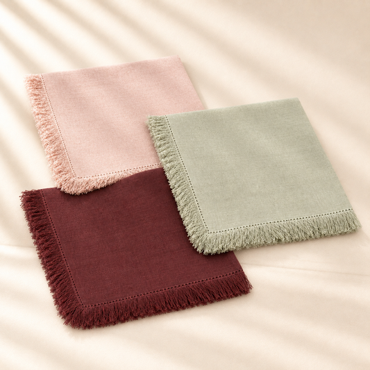 Large Fringe Napkin Set of 4 20”x20”