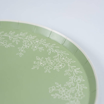 Floral Elegance Sage Dinner Plates 8pk