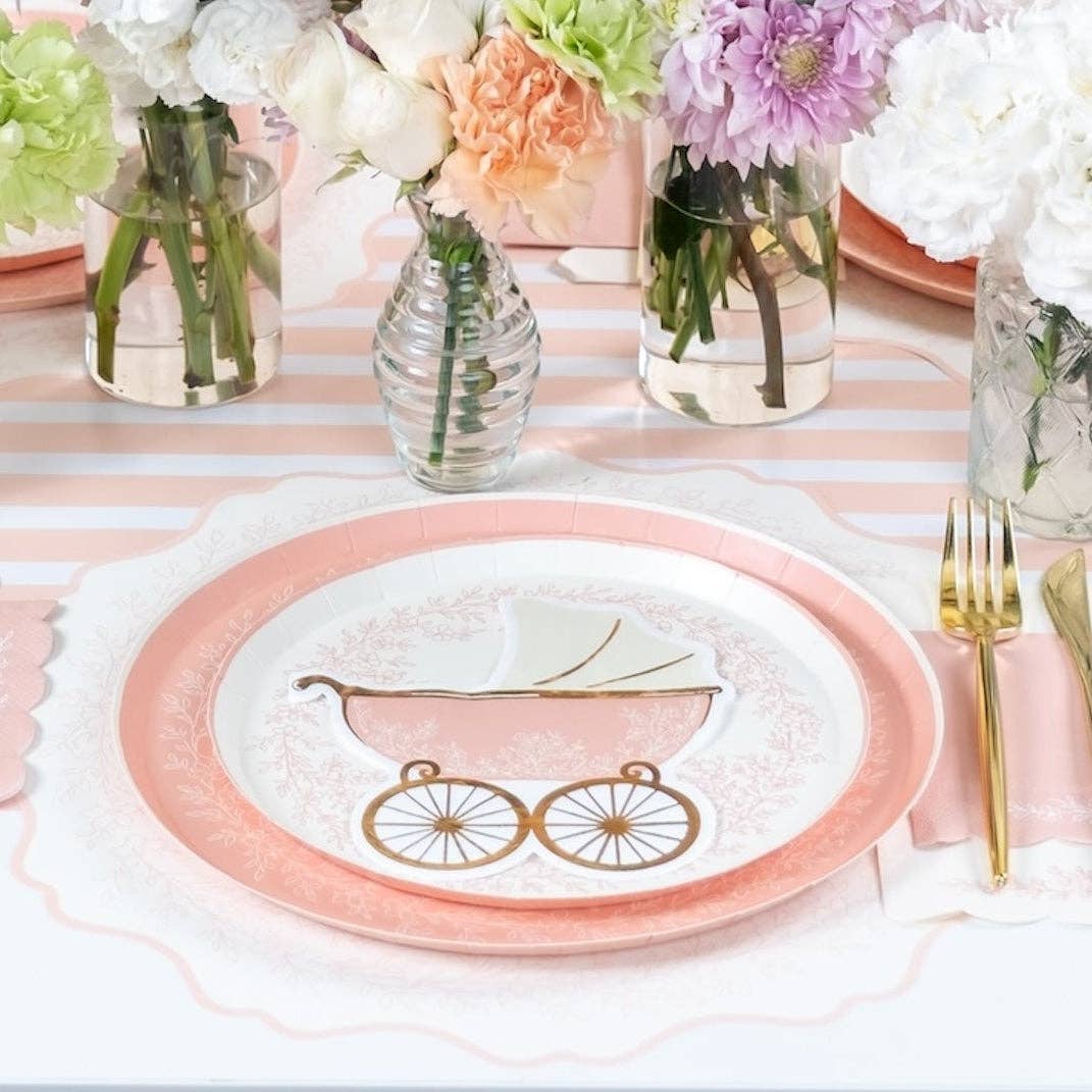 Floral Elegance Pink Dinner Plates 8pk