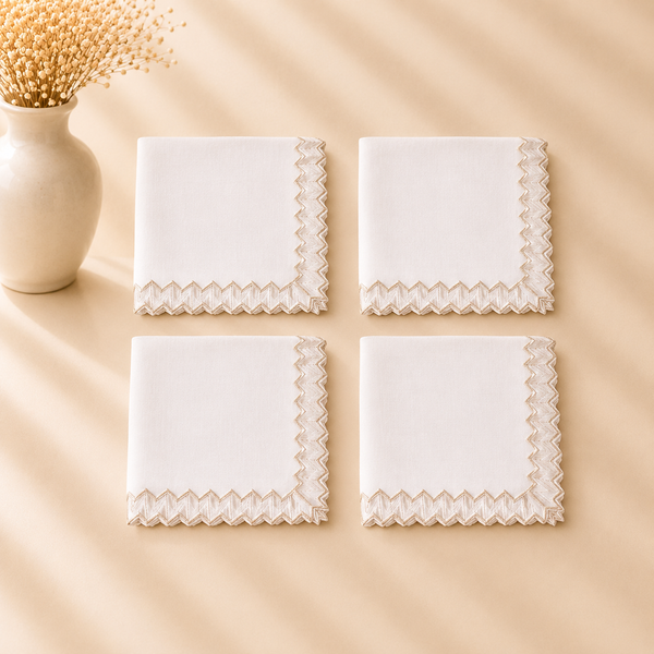 Geometric Chevron Border Napkin 20"X20" Set of 4