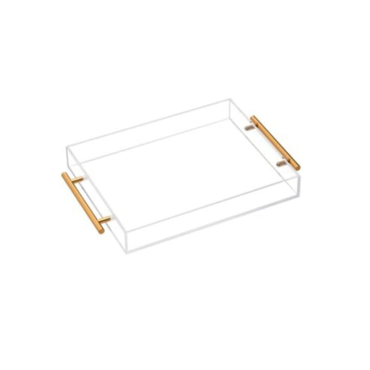 Acrylic Tray Gold Handle 12”x16”