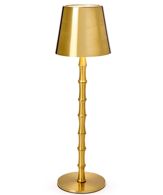 LED Cordless Gold Bamboo Lamp