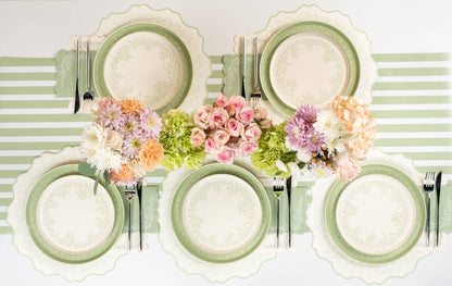 Floral Elegance Sage Dessert Plates 8pk