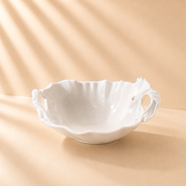 Vida Sasha White Round Large Bowl