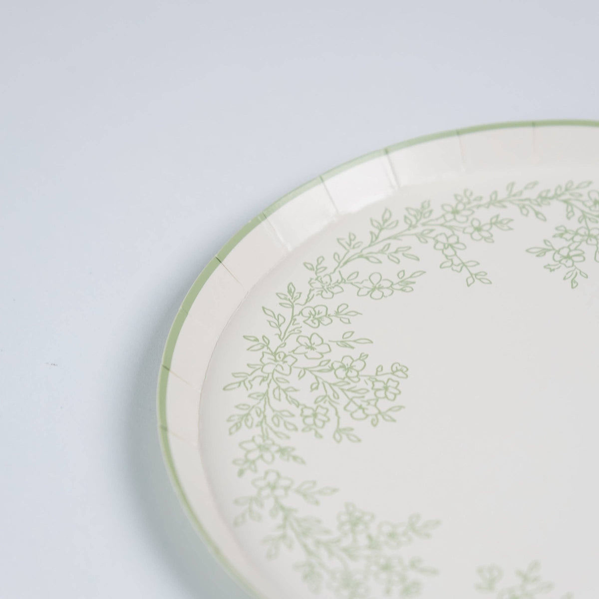 Floral Elegance Sage Dessert Plates 8pk