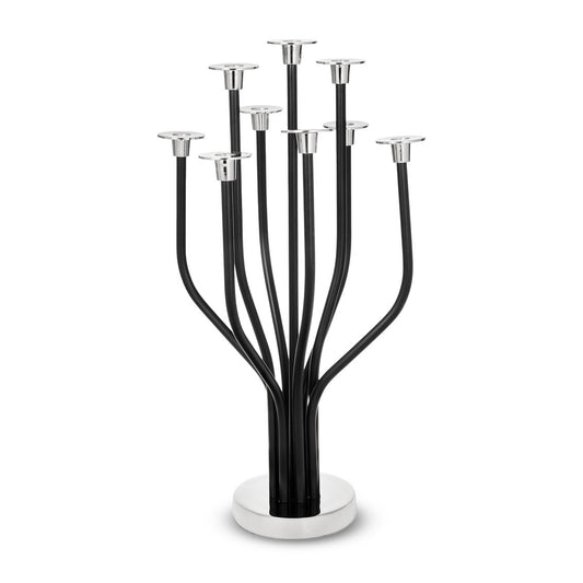 9 Lite Tree Candelabra BLK/Silver