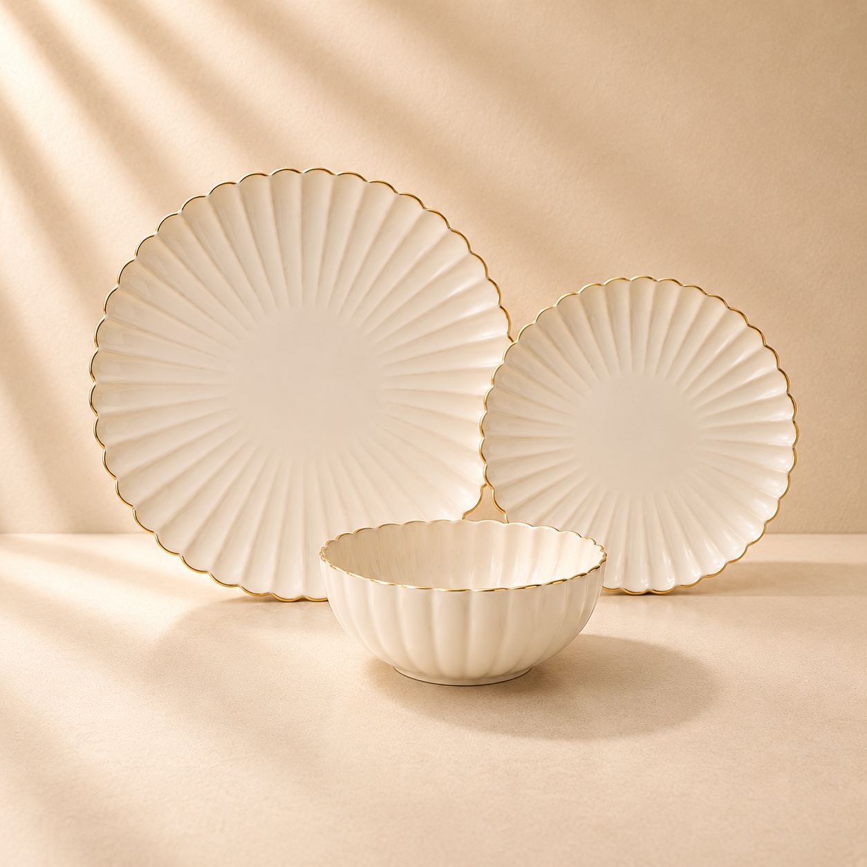 Atlantic Cream Dinnerware Set 12pc Service for 4