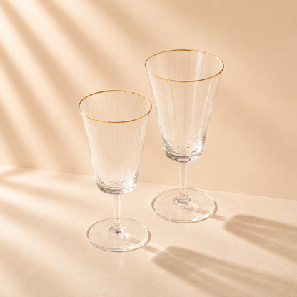 Optic Water Glass Gold Rim 13oz