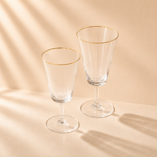 Optic Water Glass Gold Rim 13oz