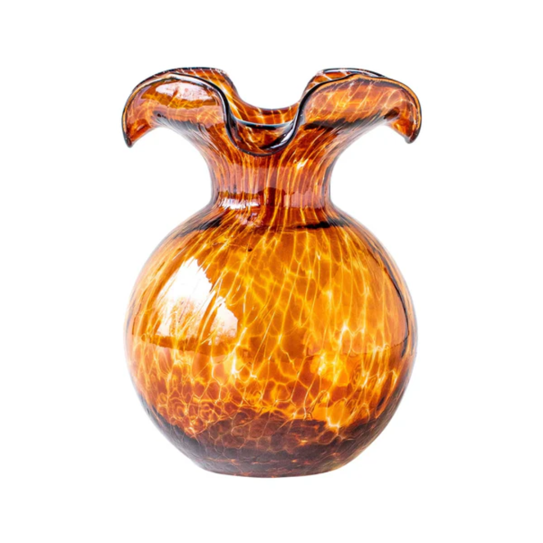 Vietri Hibiscus Tortoise Glass Small Vase