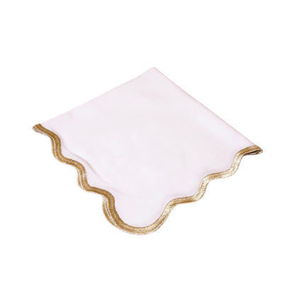 Large Border Scallop Napkin 20x20 Gold Set of 4