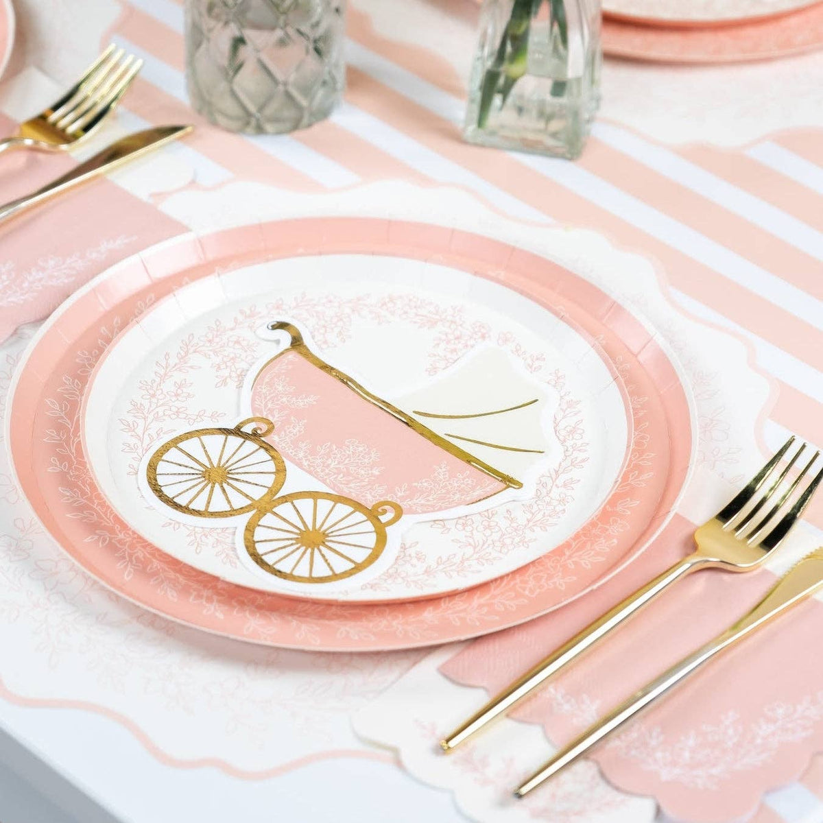 Floral Elegance Pink Dessert Plates 8pk