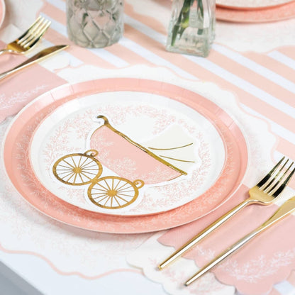 Floral Elegance Pink Dessert Plates 8pk