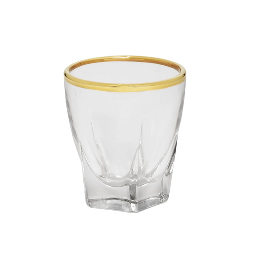 Gold Rim Shot Glass Set of 6