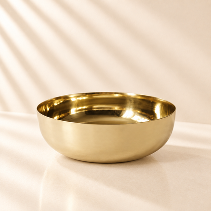 Gold Bowl With Flaired Edge 10"