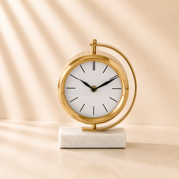 Round Gold Table Clock
