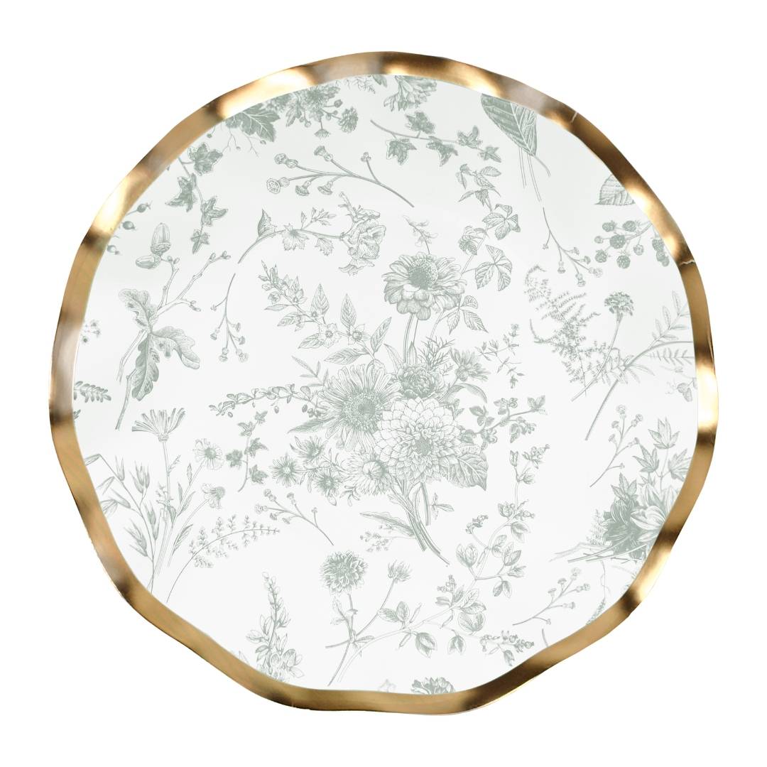 Timeless Sage Wavy Salad Plates 8pk