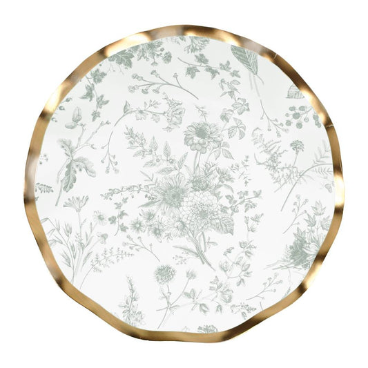 Timeless Sage Wavy Salad Plates 8pk