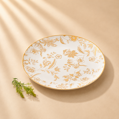 Blossom White & Gold Floral Charger