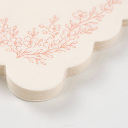 Floral Elegance Pink Guest Towels 16pk