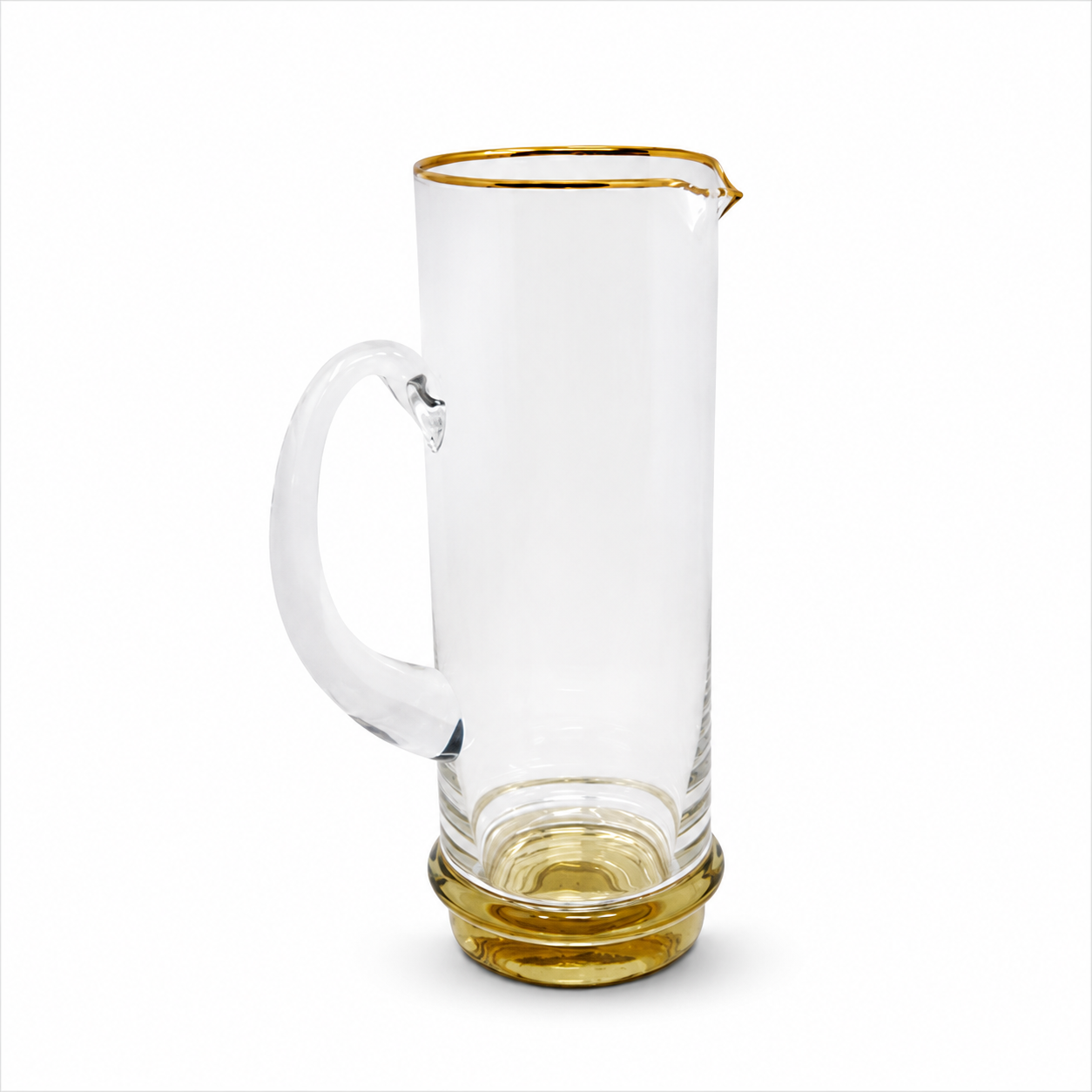 Glass Gold Base & Rim Pitcher