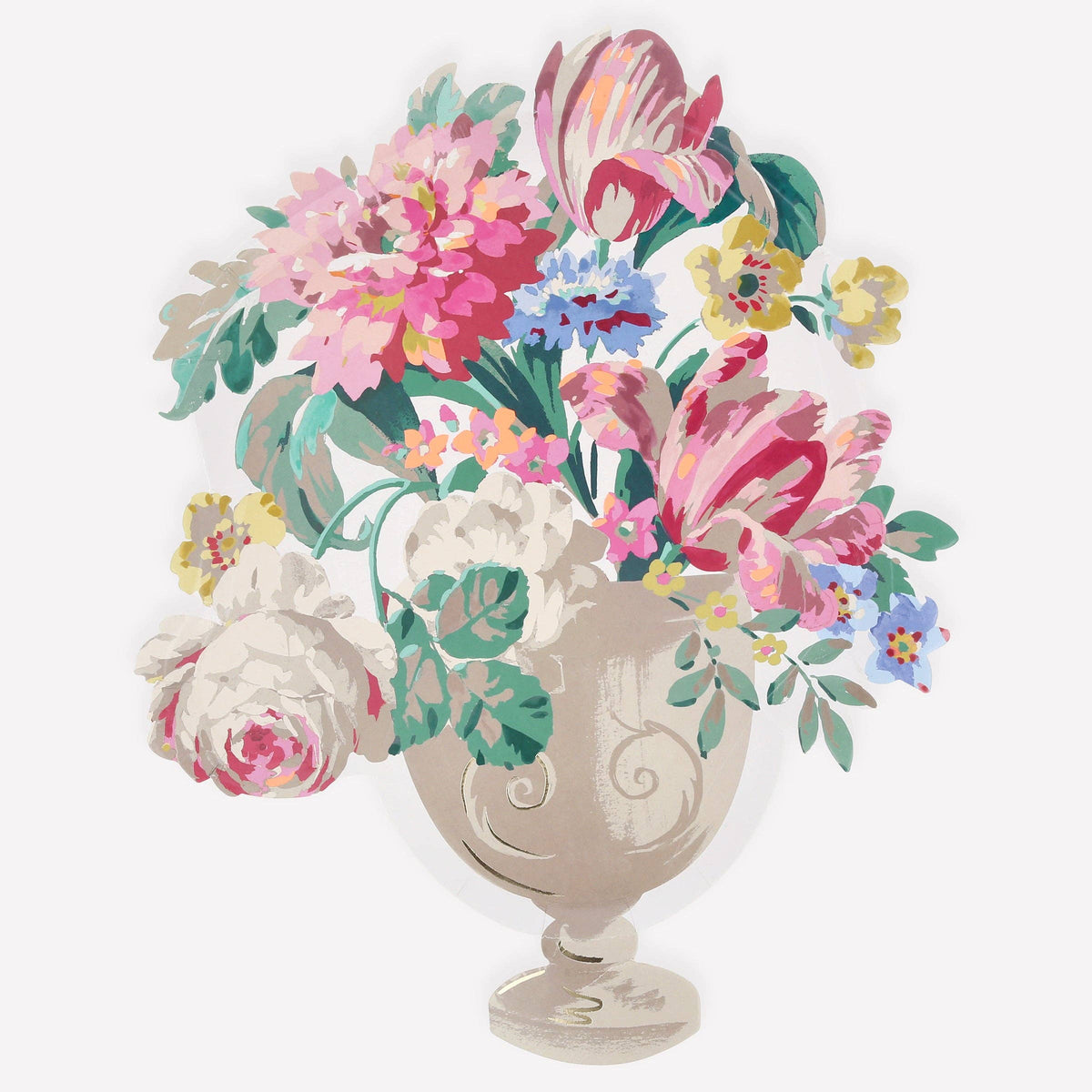 Rococo Floral Vase Plates 8pk