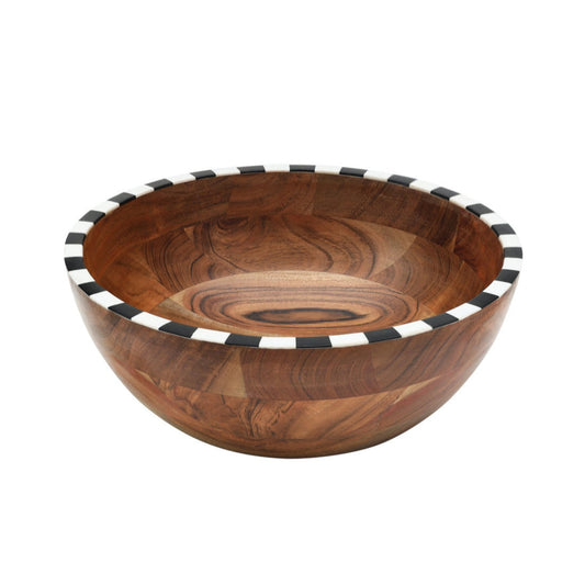 Checker Wood Bowl 12”