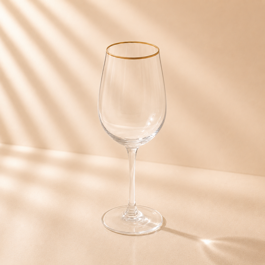 Napa Wine Glass Gold Rim 16 oz